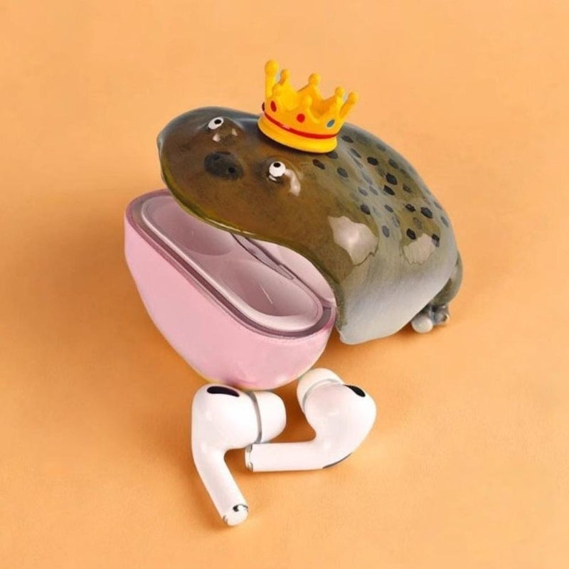 Handmade Ugly Frog Case Compatible with Airpods 4 / Pro 3– Quirky Toad Cover for AirPods 4 & Pro 3, Soft Anti-Scratch Earbuds Protector, Weird-Cute Animal Gift for Teens & Adults (for airpods pro 2) - Image 5